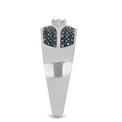 BUY 925 SILVER REAL BLACK SPINAL GEMSTONE CLUSTER RING 